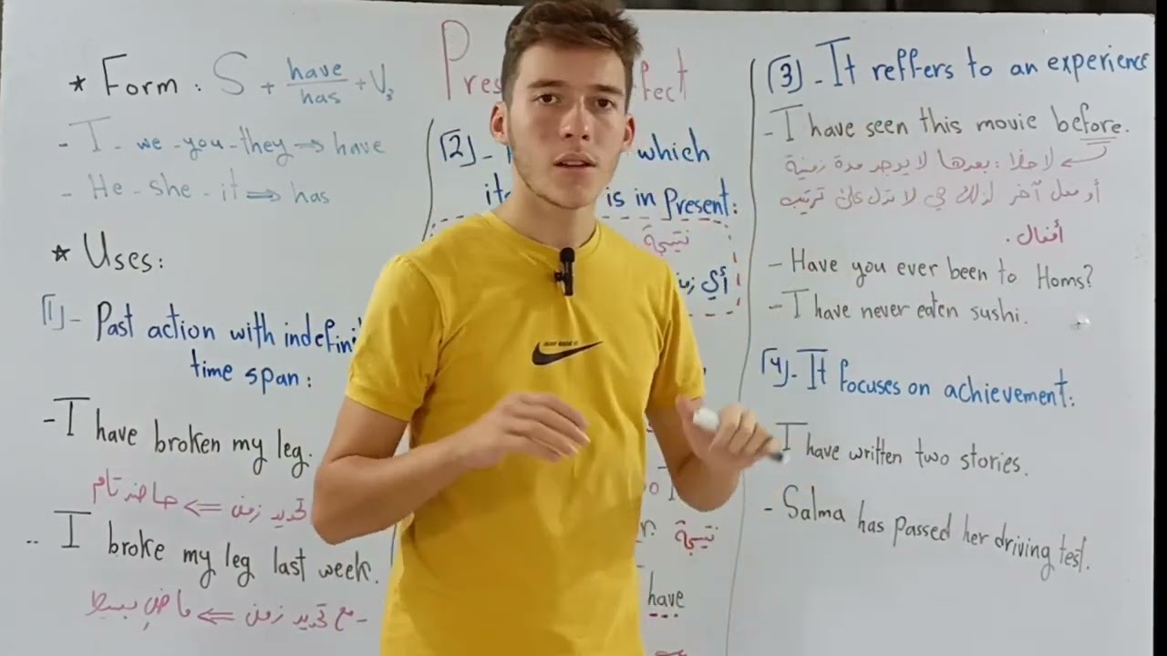 قواعد اللغة الانكليزية || Unit 1 || الحاضر التام