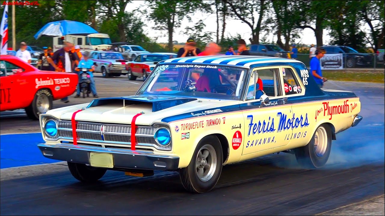 Drag Racing Cars of the 60's Nostalgia Super Stock at Central Illinois Dragway Fall Nostalgia Race