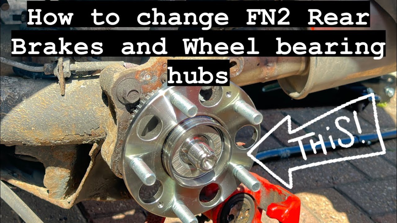 Honda FN2 Civic Type R, Rear wheel bearing hub replacement with Disks & pads, guard removal also