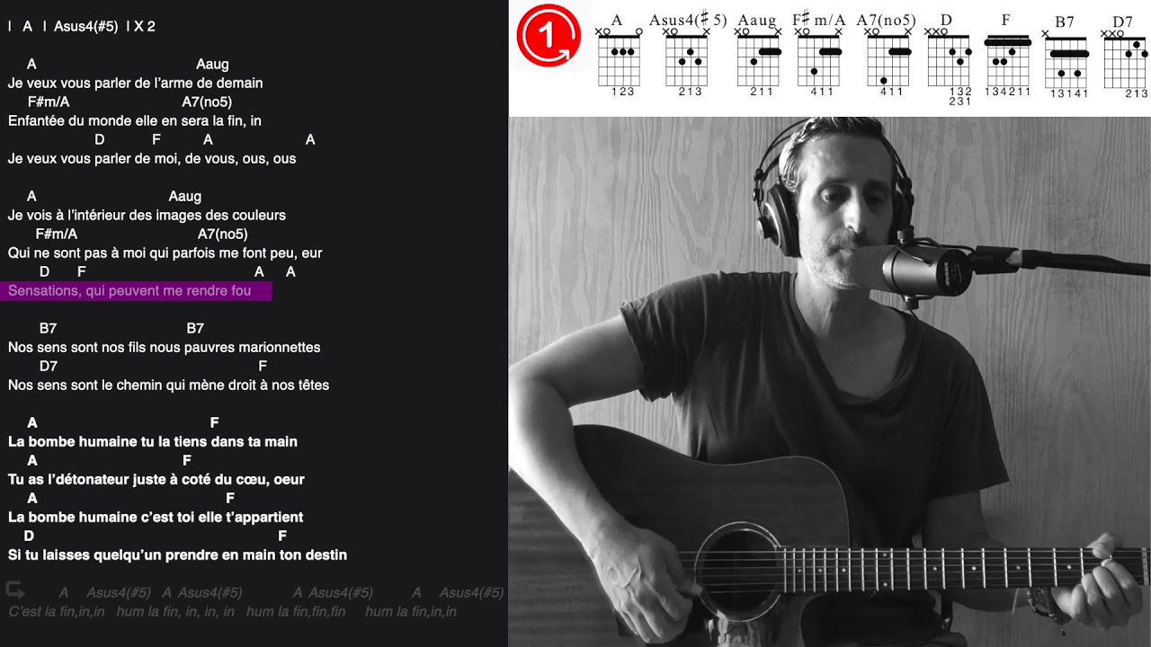 Comment chanter et jouer à la guitare la bombe humaine de Téléphone