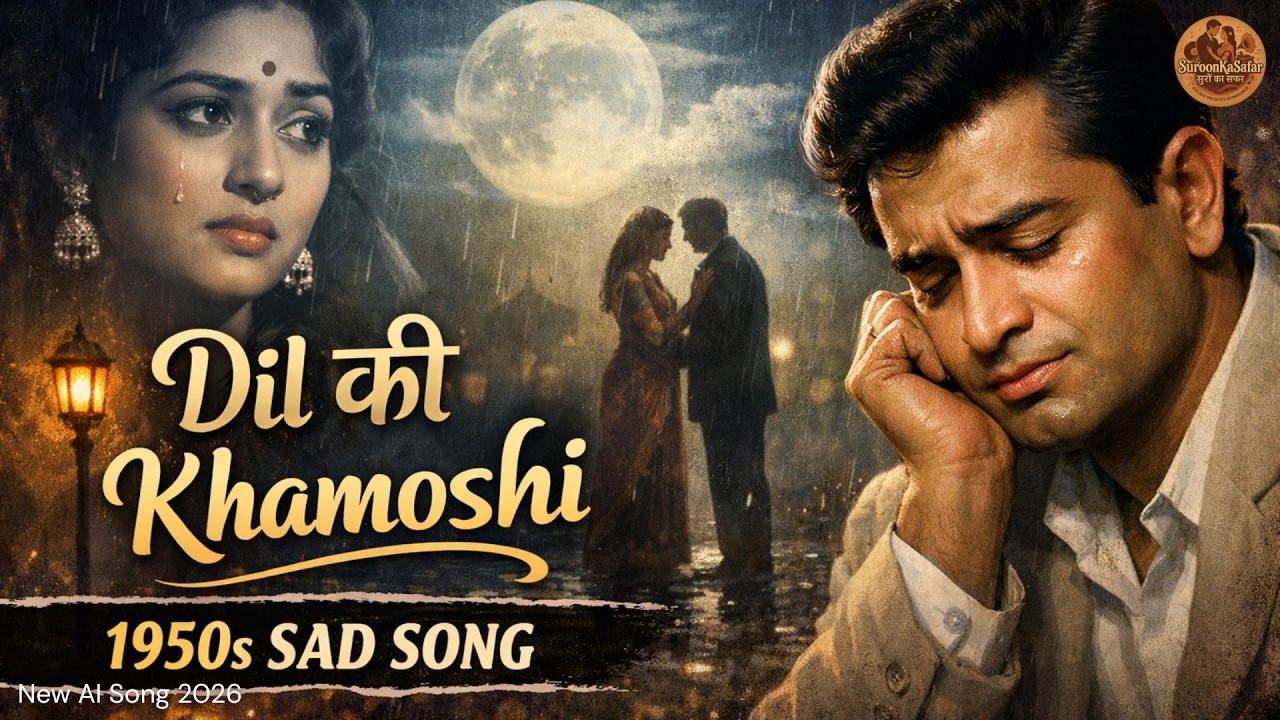 Dil Ki Khamoshi | 1950s Style Sad Bollywood Song | Vintage Hindi Heartbreak Melody