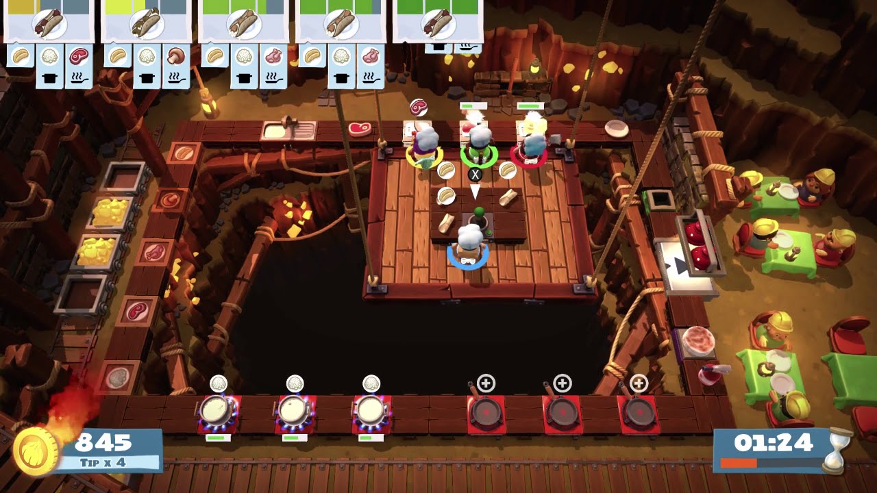 Overcooked 2 Level 5-3 (4 players) Score: 1413