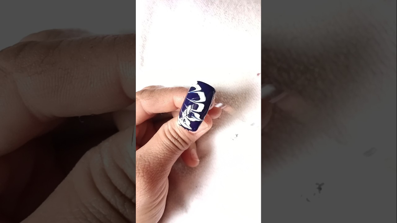 Blue & White Marble Nail Art | Easy Nail Design 