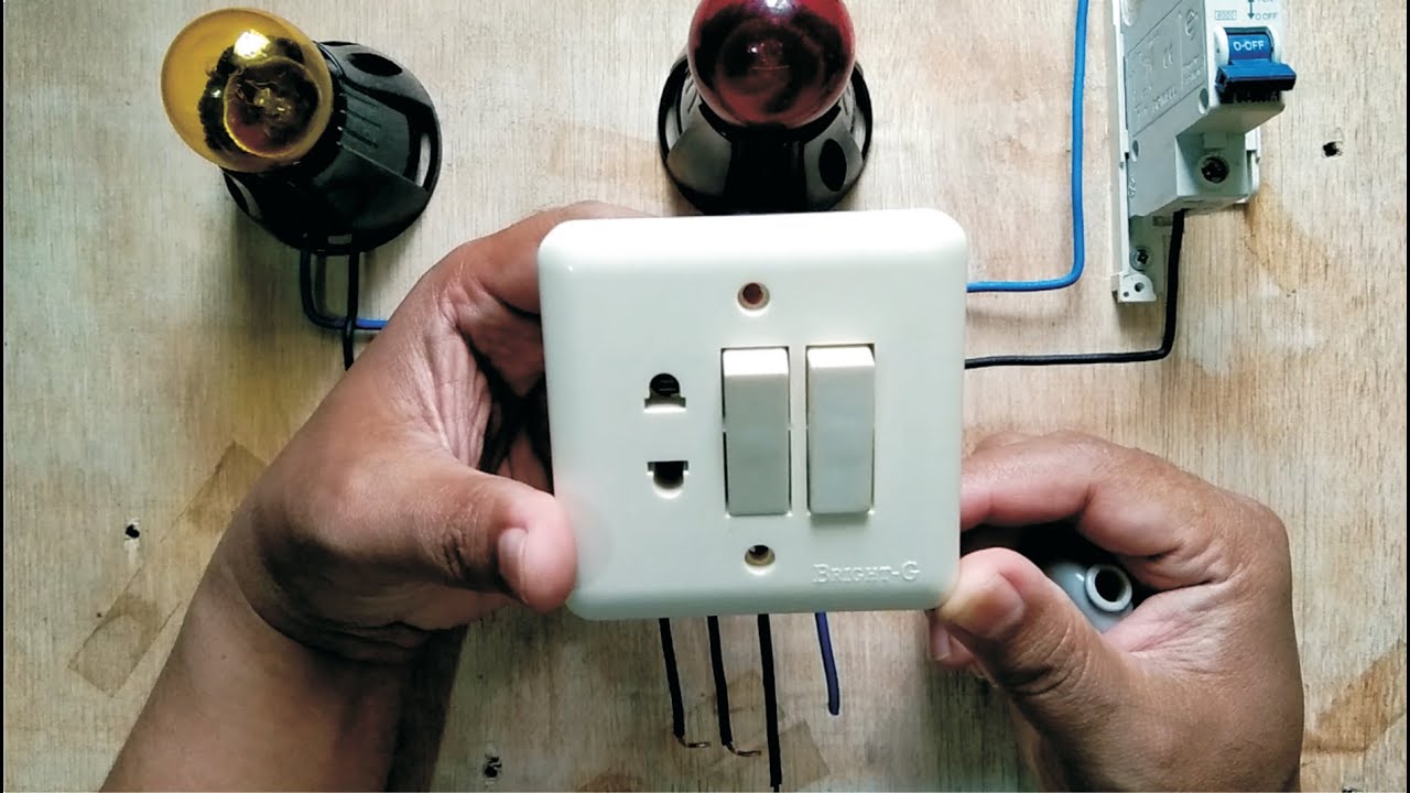 Cara Pasang Saklar seri yang gabung Stop kontak | Instalasi Listrik