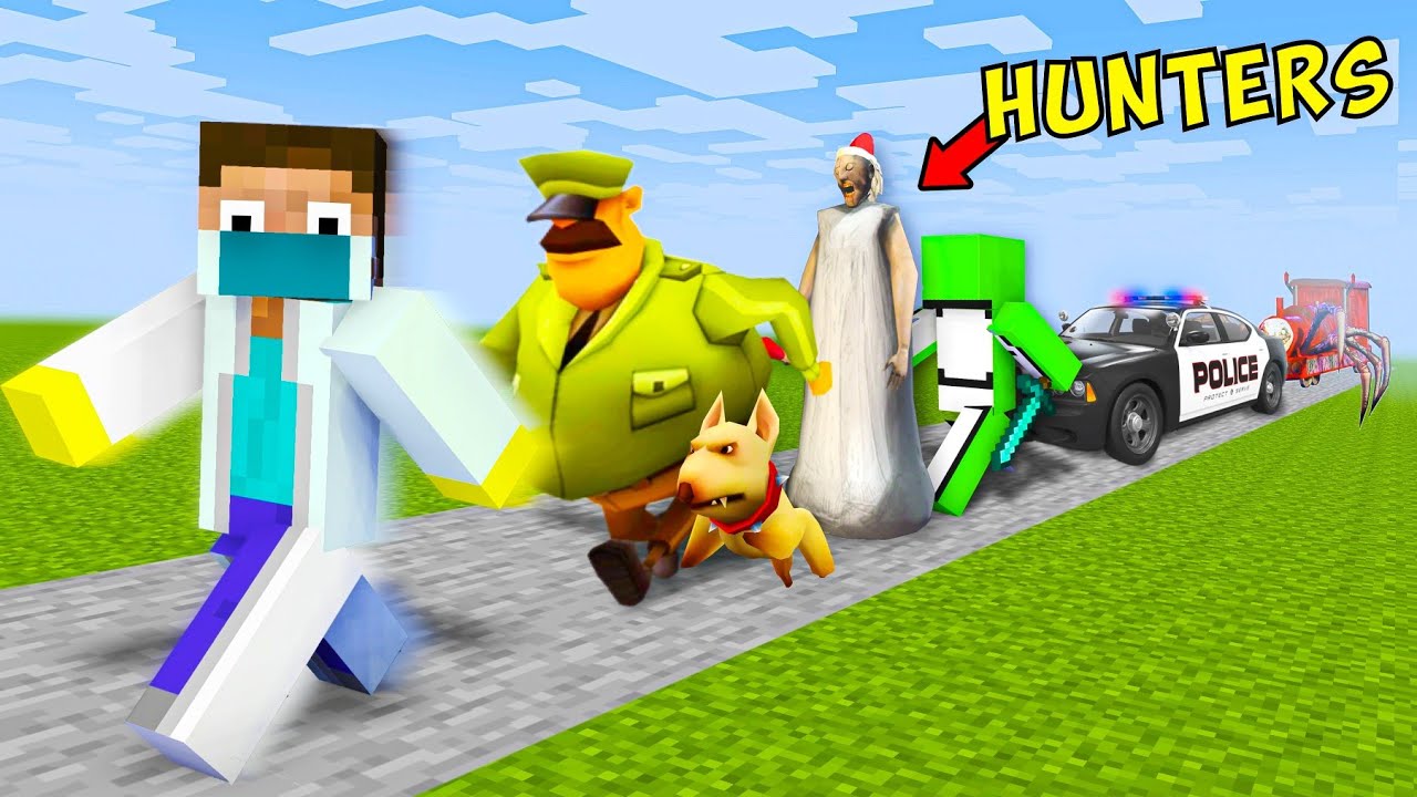 Minecraft Manhunt But If I Take Damage My Game Changes | Mcaddon