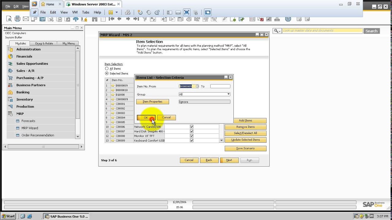 [SAP B1] MRP -  MRP wizard
