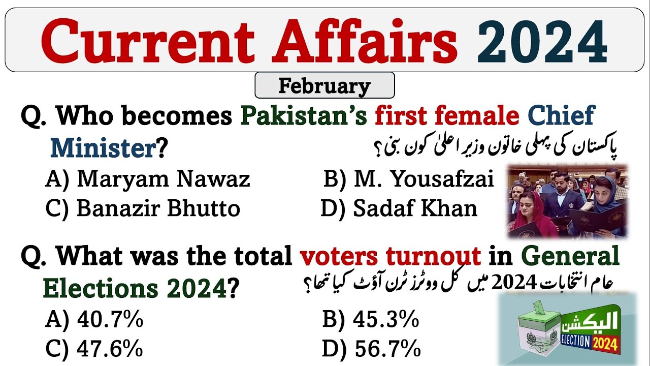 100 Important latest Current Affairs of Complete (February) 2024 | #ppsc #asf #sst #iba #nts #fpsc