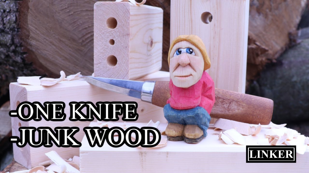 Carving Junk Wood with Just a Knife - Mora 120