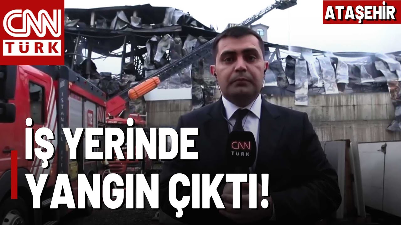 Ataşehir'de 4 Katlı İş Yerinde Yangın! CNN TÜRK Olay Yerinden Aktardı!