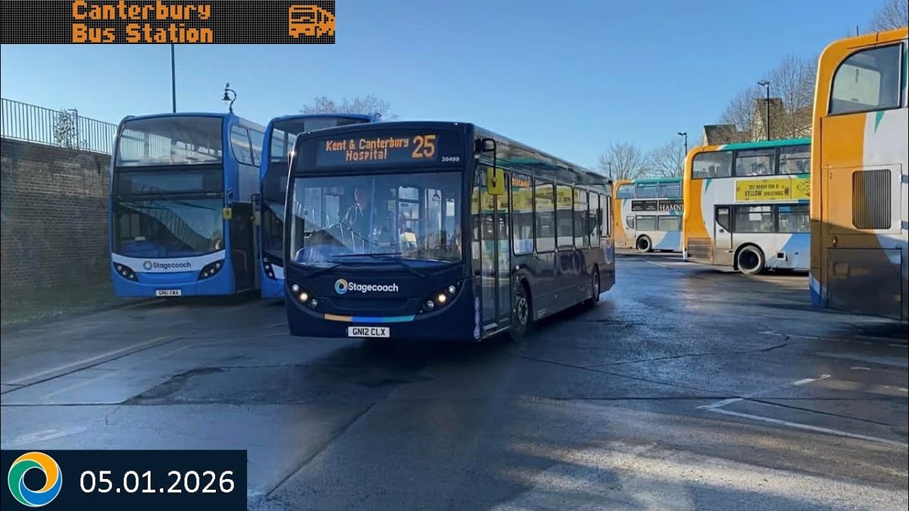 Автобусы на автовокзале Кентербери - 05.01.2026