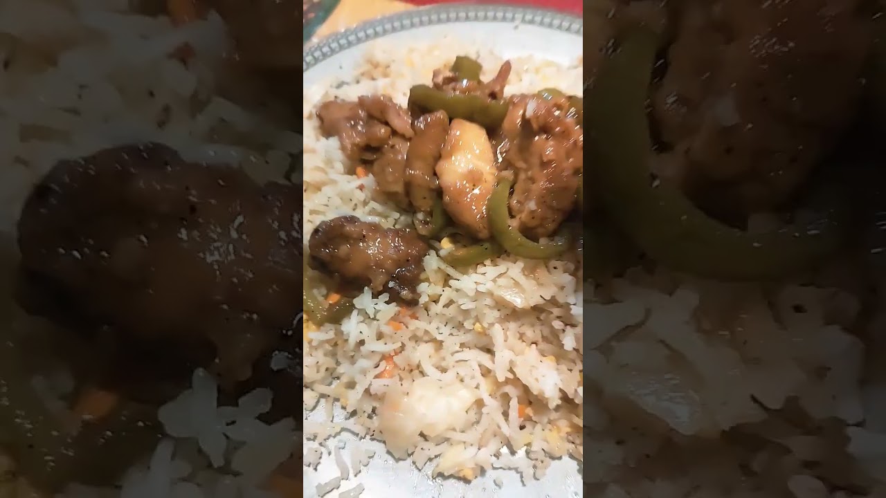Chicken Chili Dry and Fried Rice 😋 