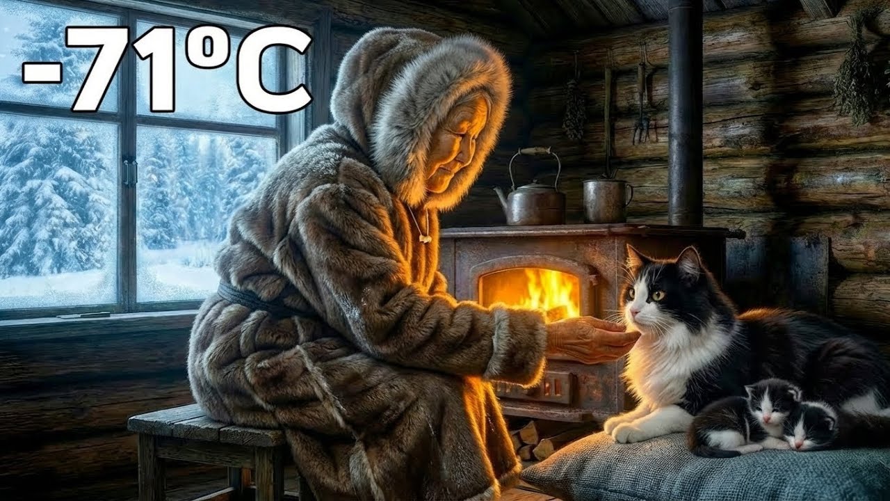 Life in a –71°C Siberian Cabin | An Elderly Yakut Woman & Her Cat