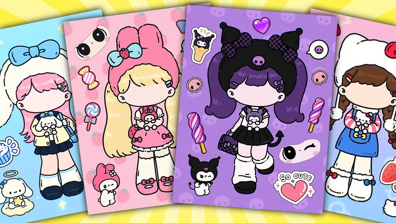 Украсьте книжкой с наклейками 💃 Реальные версии My Melody, Kuromi, Cinnamoroll, Hello Kitty