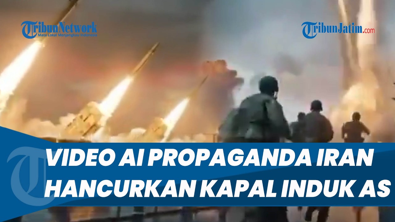 UNJUK KEKUATAN KE AS! Video AI Propaganda Mengerikan IRGC Serang Kapal Induk USS Abraham Lincoln