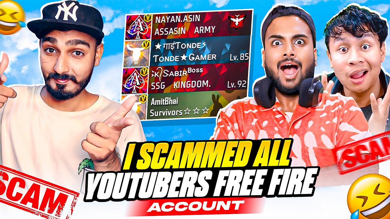 I Scammed All V Badge Youtubers Account 😭 सभी Diamonds ख़तम कर दिए 😨 Garena Free Fire Max