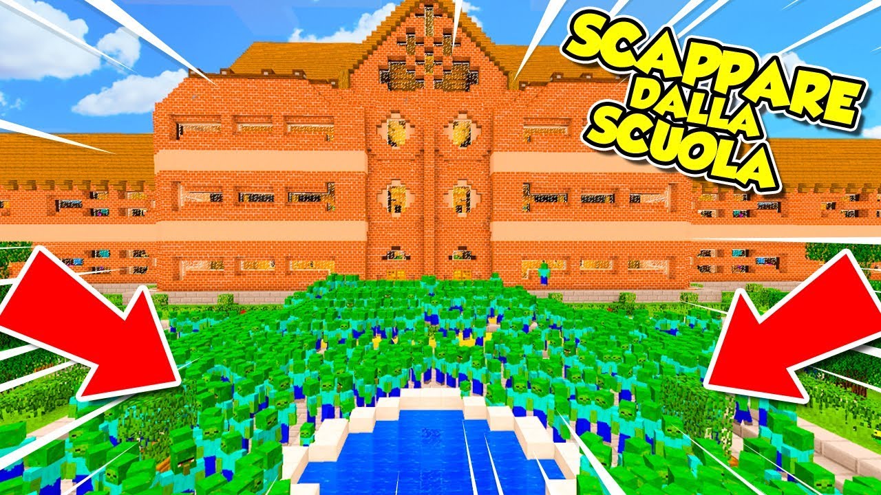 Minecraft ITA - Scappiamo dalla SCUOLA INVASA dagli zombie!!