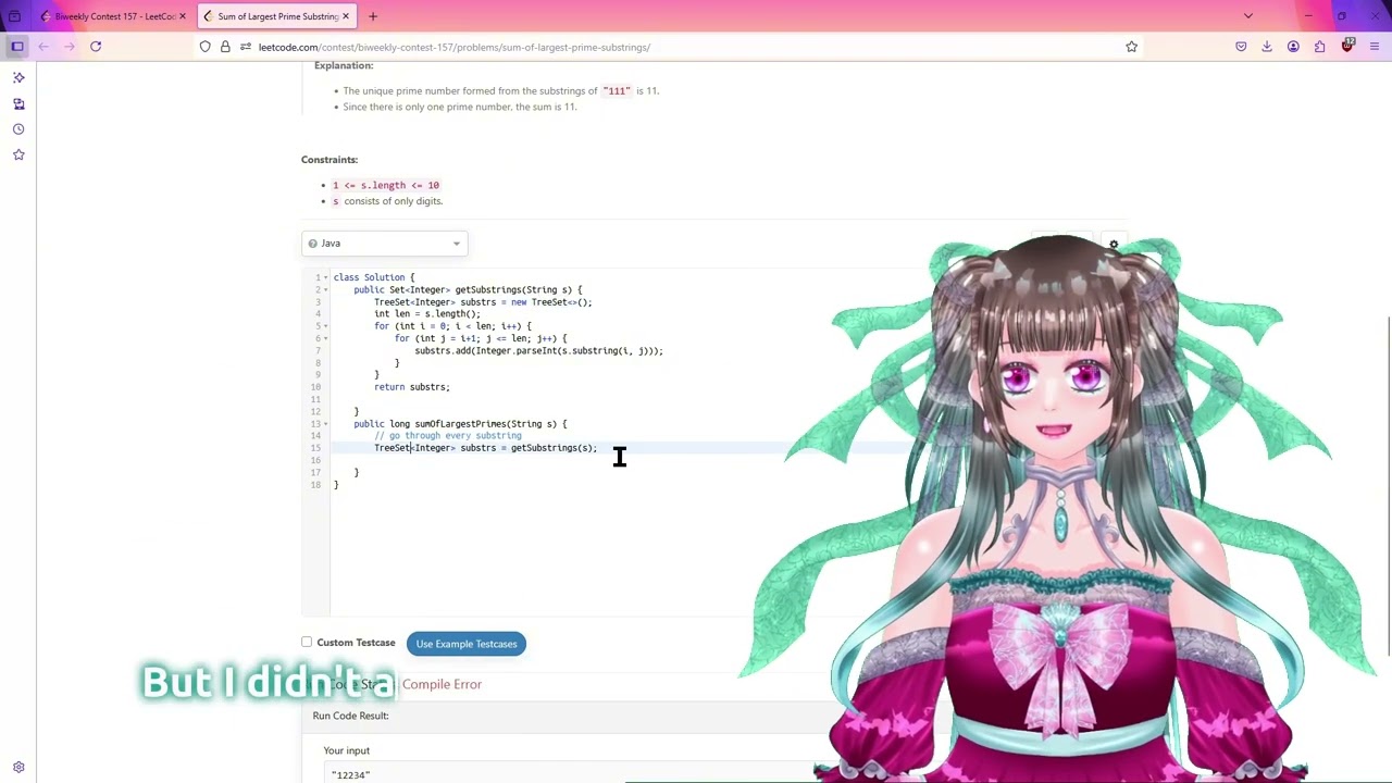 LeetCode 3556 | Sum of Largest Prime Substrings | Biweekly Contest 157 || AC Code | Java | Guide