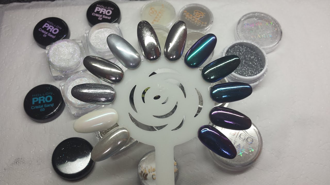 Test: Mirror Metal Powders, Pigments, Chameleon *Indigo, Perfect Beauty, Mollon Pro, Sleek Shine *