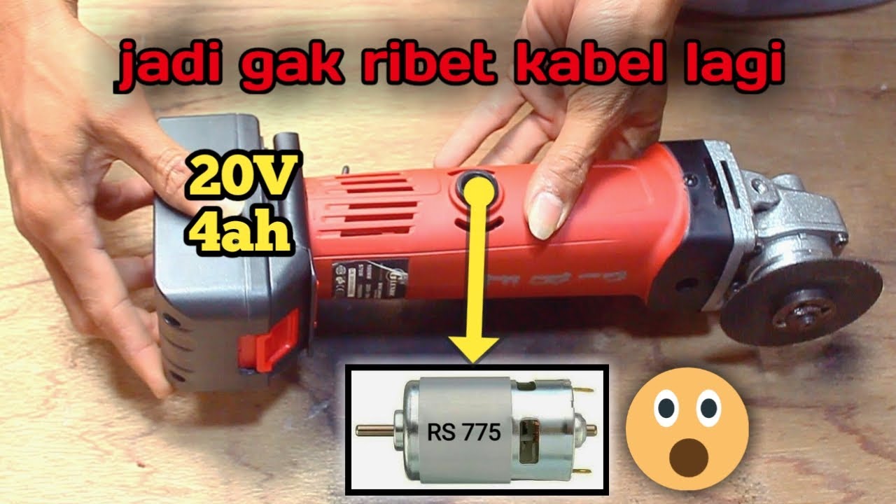 Cara merubah modifikasi gerinda listrik menjadi gerinda baterai atau cordless