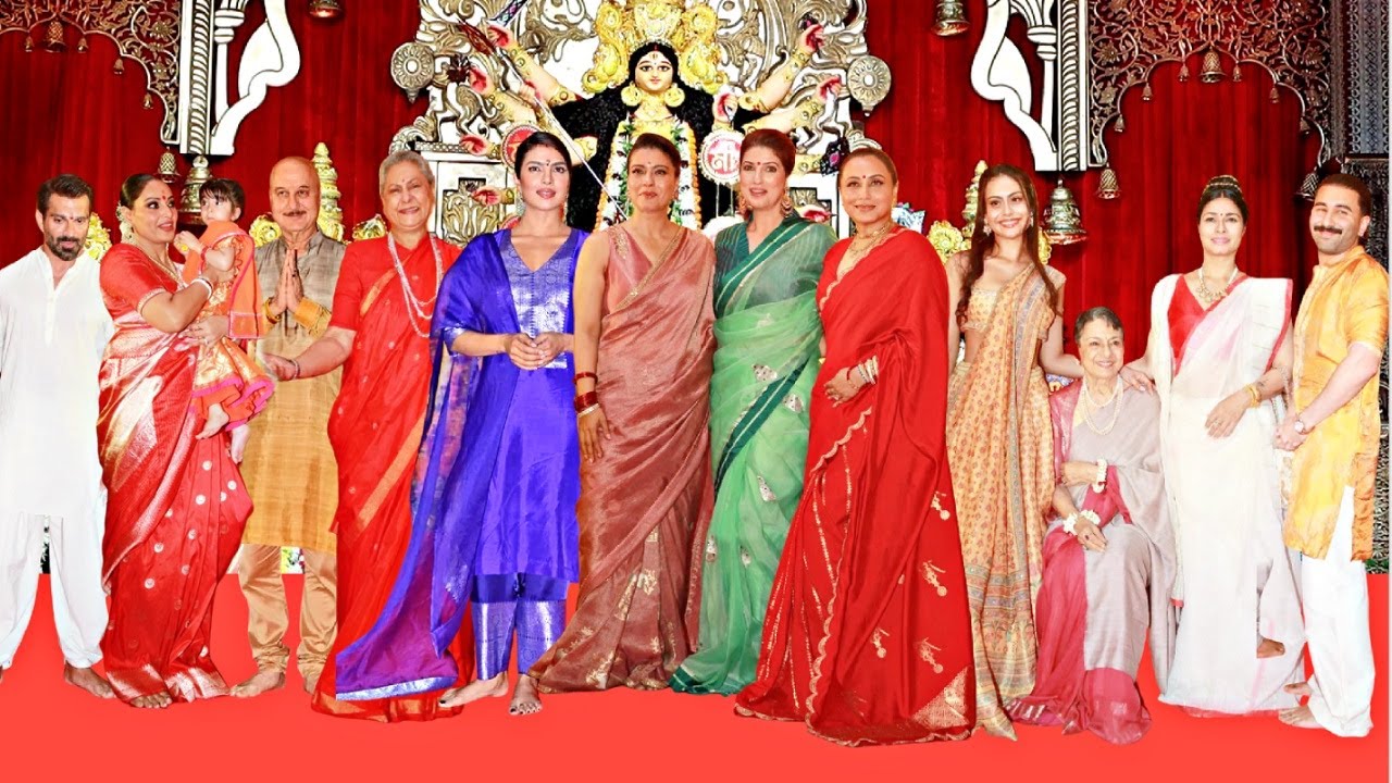 Kajol Durga Puja 2025 Day 4 - Priyanka, Rani, Jaya, Twinkle, Nysa, Tanuja, Anupam, Rupali, Nyra