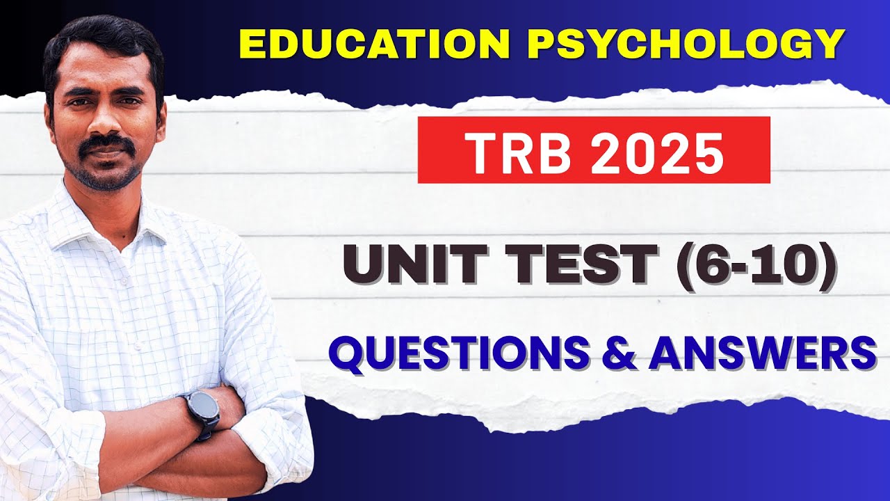 TRB 2025 Psychology: Ultimate MCQs Test [Units 6–10] | Vagai Sudar