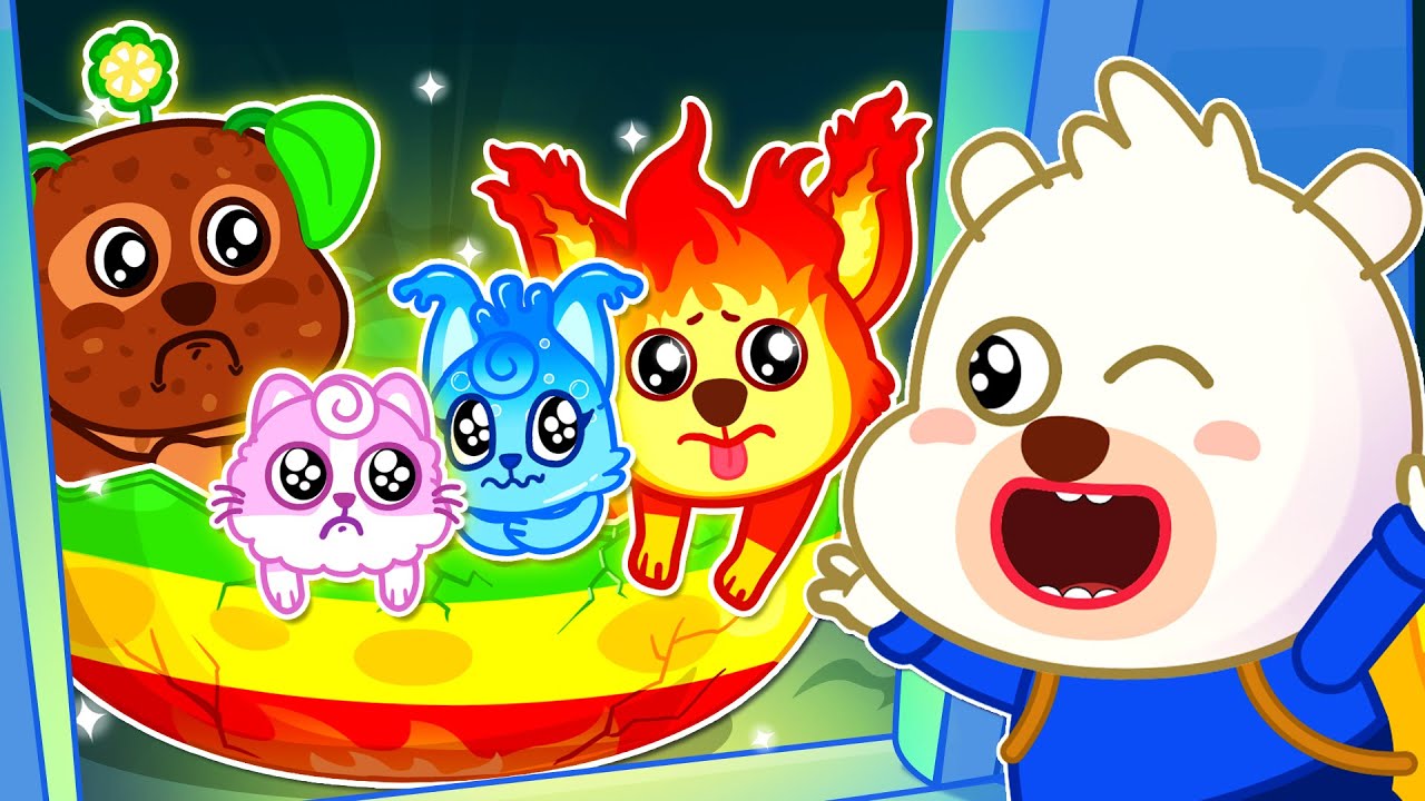 Bearee Fun & Learn | I Adopted Elemental Pets… and They Destroyed My House! | Kids Cartoon