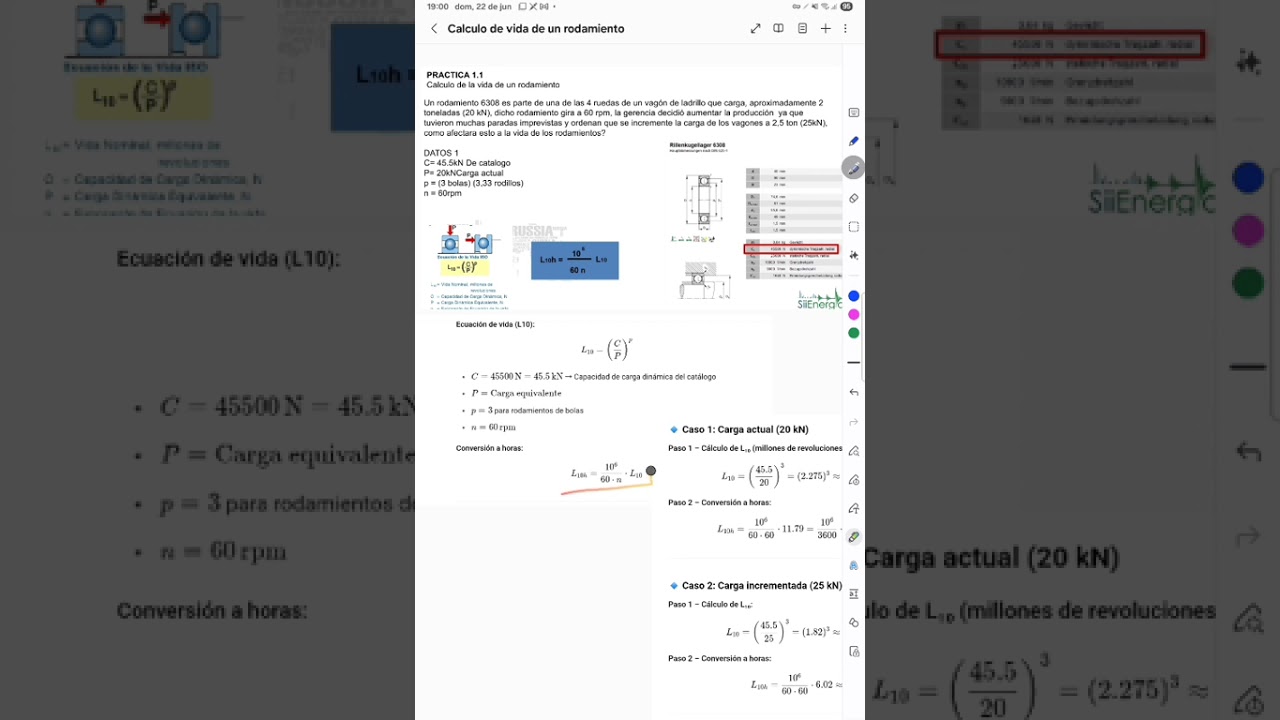Cálculo de vida de un Rodamiento ⚙️📏