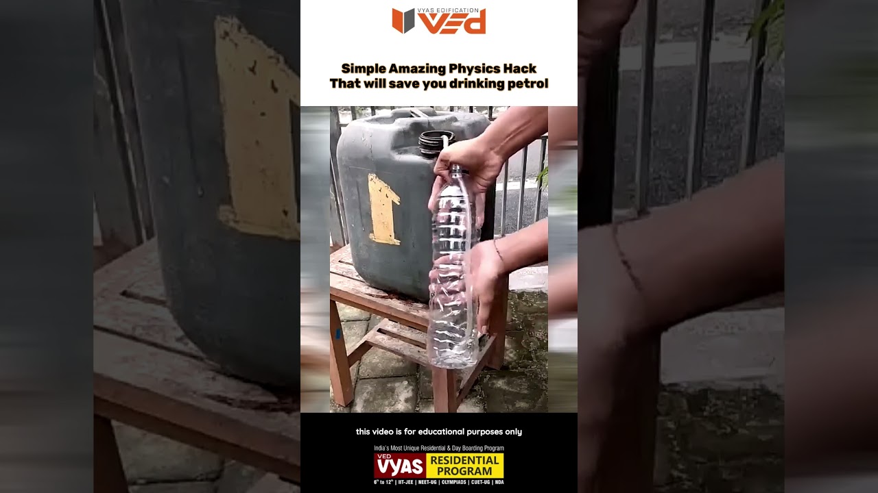 Simple Amazing Physics Hack That Will Save You Drinking Petrol! #physics #science #viral #shorts