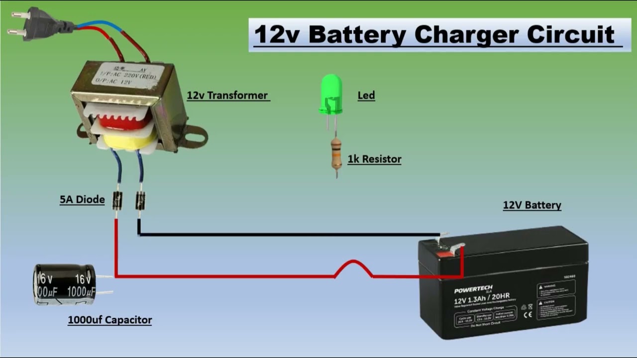 12v battery charger circuit | electronic