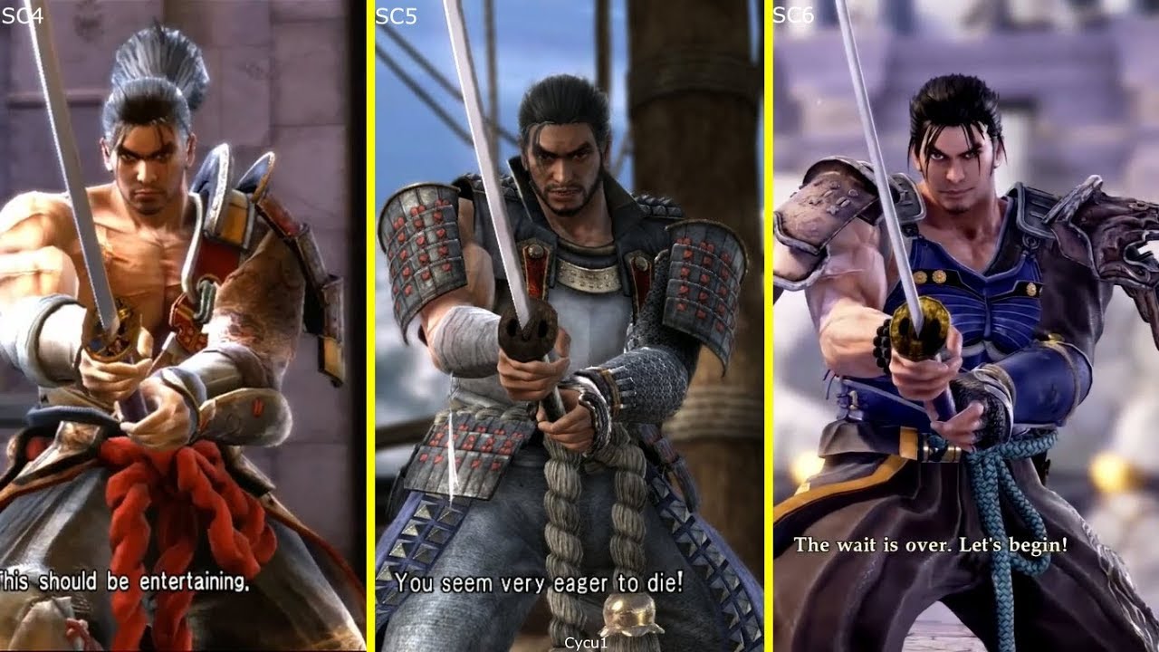 Soul Calibur 6 vs Soul Calibur 5 vs SC4 vs SC3 vs SC2 Mitsurugi Model Comparison