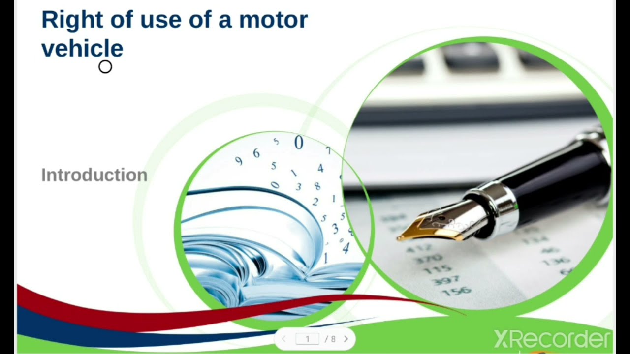 2021 Right of use of motor vehicle THEORY