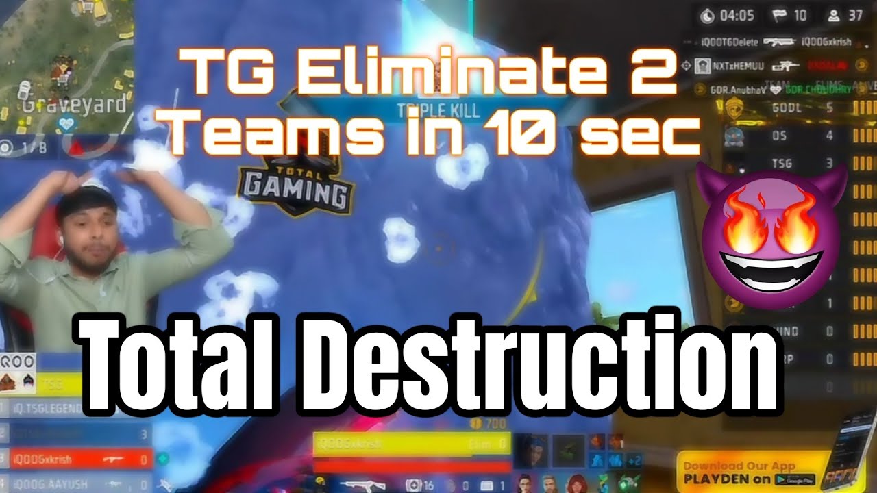 TG ELIMINATE 2 TEAMS IN 10 SECOND ☠️ || TOTAL DESTRUCTION 🚫❌ || #gaming #esports #freefiremax 