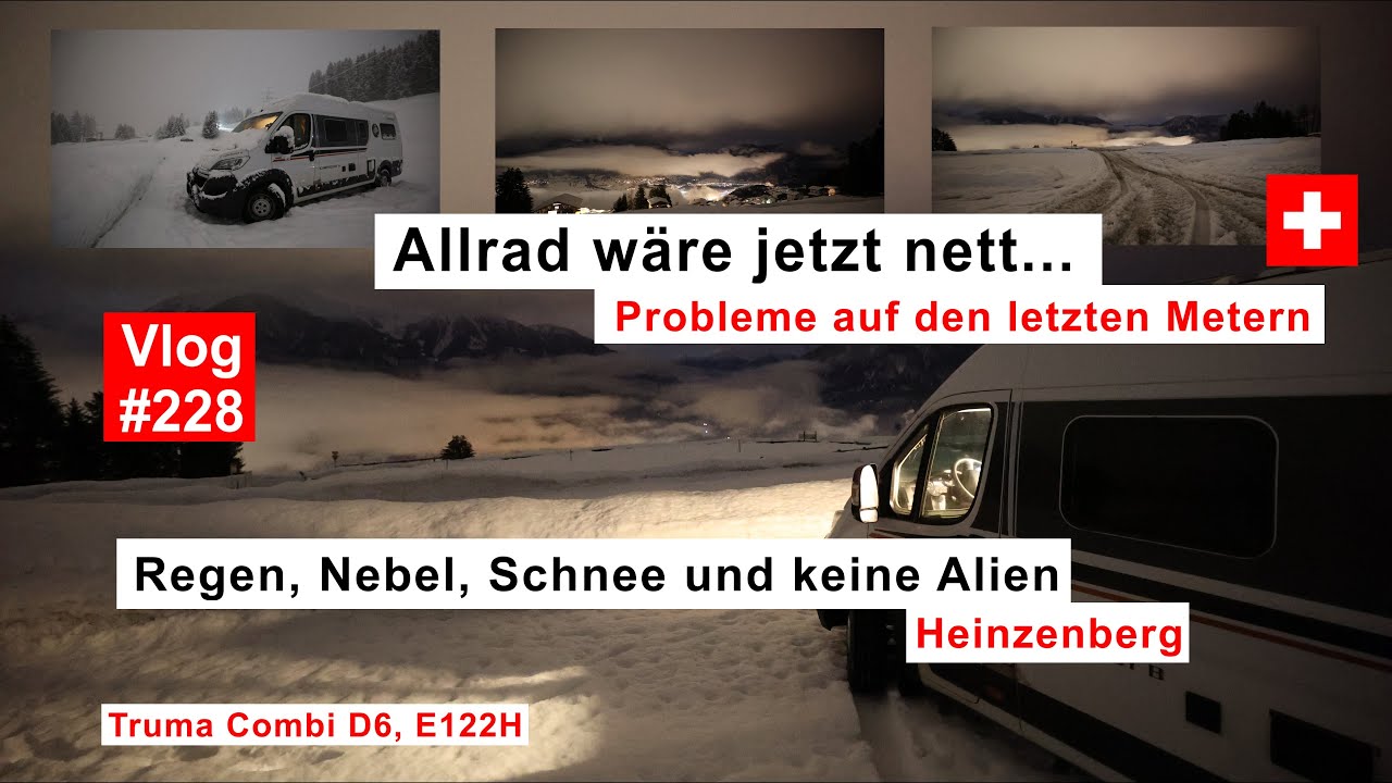 #228 Schweiz | Kaum Traktion in Graubünden | Heinzenberg | Schneefall und Schneefräse | Thun Bier 4K