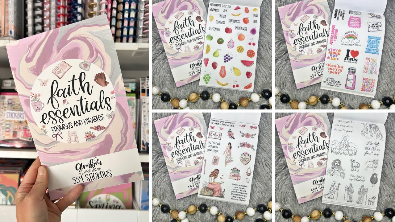 NEW Amber Plans Her Day Faith Essentials Promises and Parables Sticker Book Flip Through