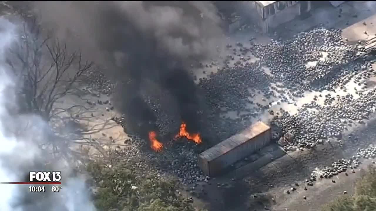 Sebring fire launches propane tanks hundreds of feet into the air