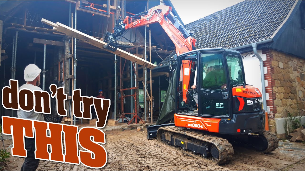 We replace an ENTIRE WALL on a German half-timbered house!
