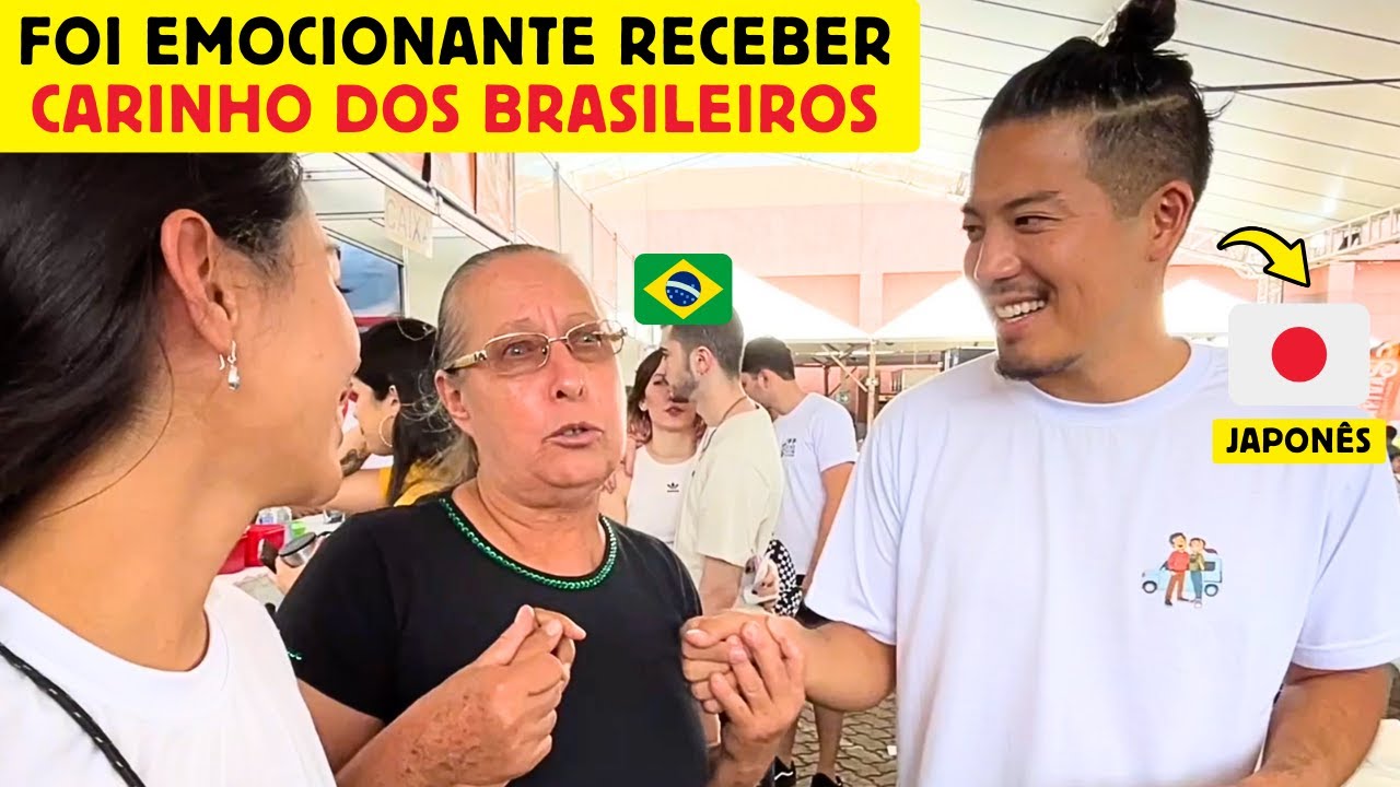 Um japonês se emociona ao receber carinho dos brasileiros