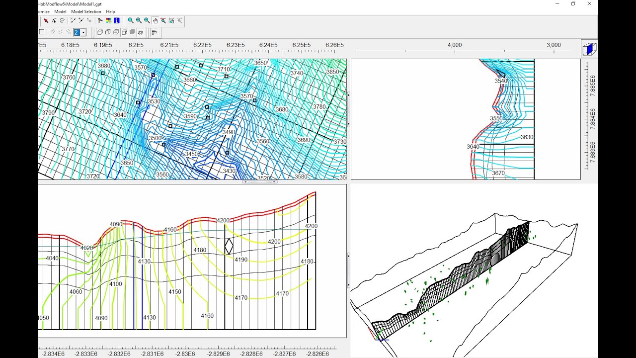 How to insert Piezometers (HOB) into a Regional Modflow 6 Model and plot Observed - Calculated Heads