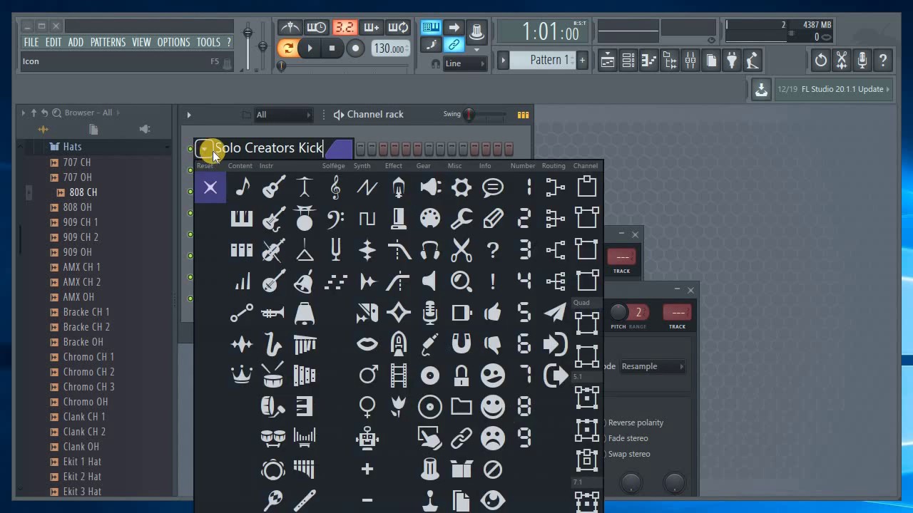 HOW TO ADD NEW DRUM SAMPLE, RENAME, CHANGE COLORS & ADD ICONS TO CHANNELS IN FL STUDIO 12