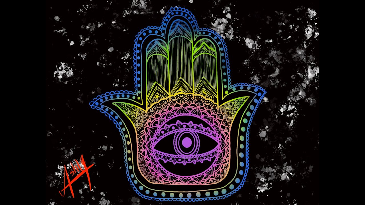 Mandala hand: Hamsa Hand or Hand of Fatima Drawing