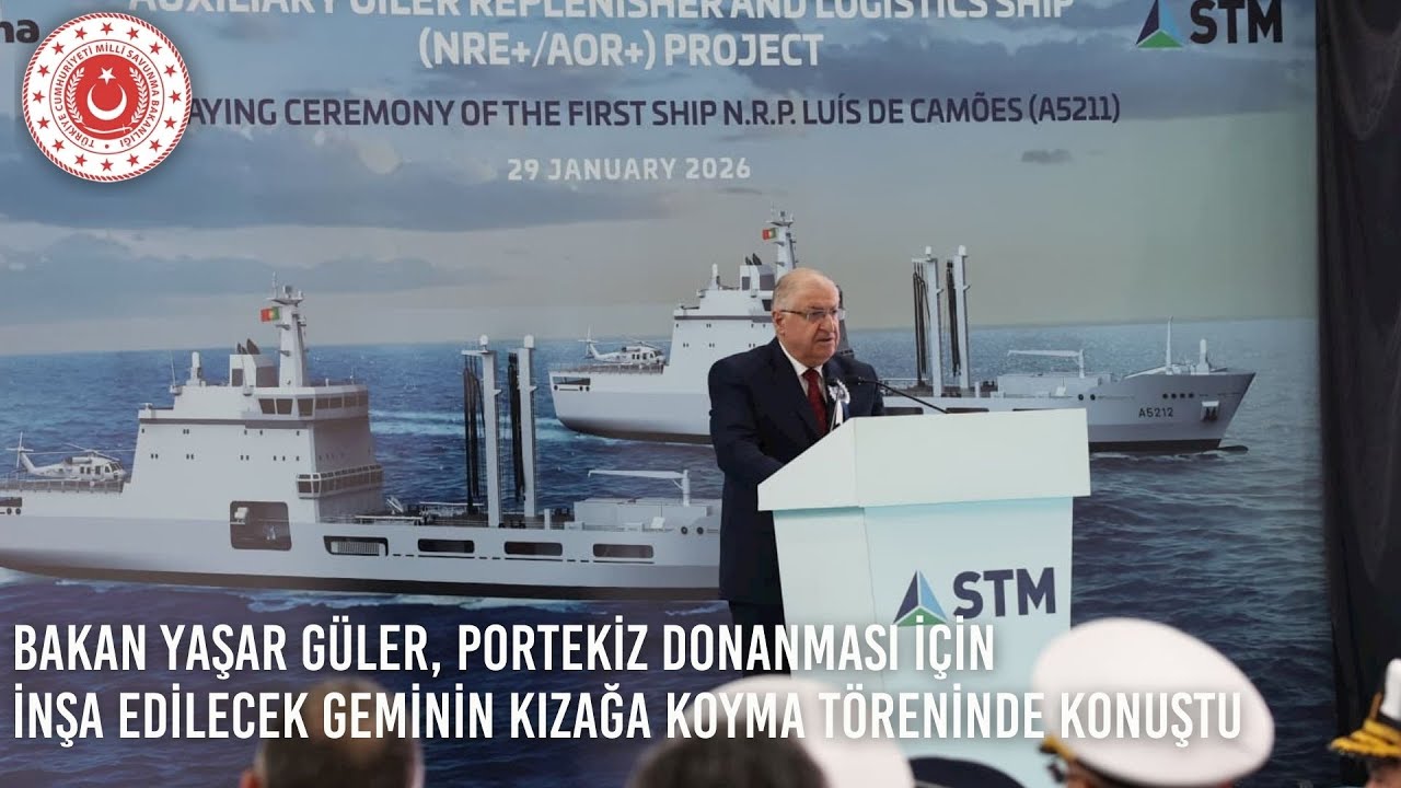 Bakan Yaşar Güler, Portekiz Donanması İçin İnşa Edilecek Geminin Kızağa Koyma Töreninde Konuştu