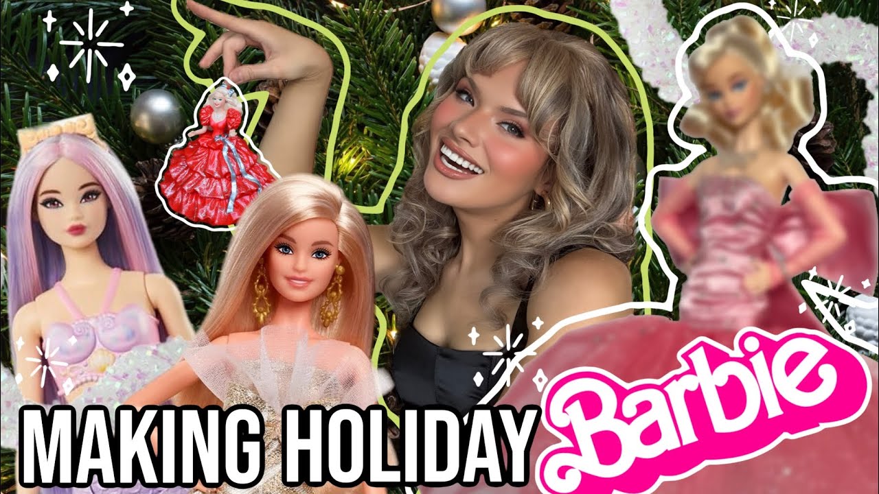 HOLIDAY BARBIE MAKEOVER! LETS DESIGN AND CREATE HOLIDAY BARBIE! 