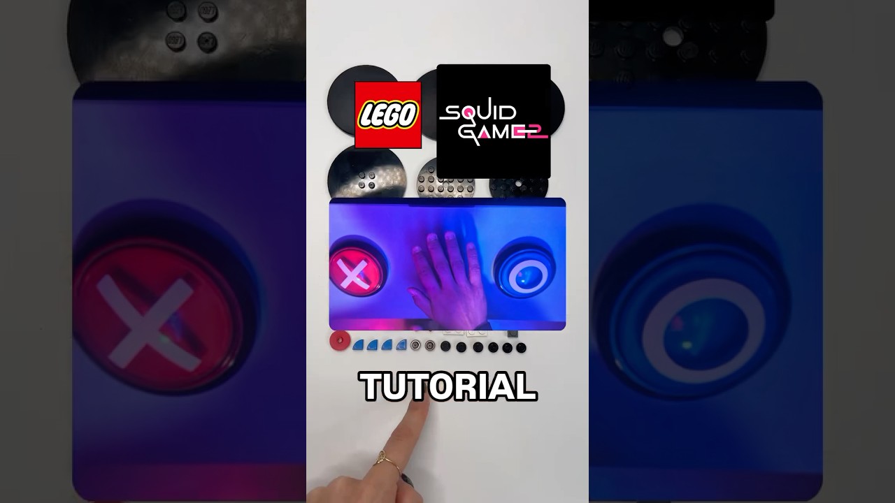 LEGO Squid Game 2 Tutorial - How to build the X and 0 choice buttons ❌🔵 #squidgame2 #legomoc