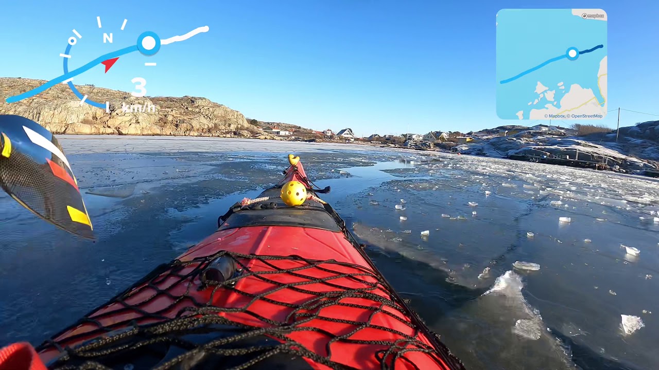 Kajak kayak vinter winter westcoast Sweden västkusten Bohuslän Hälsö
