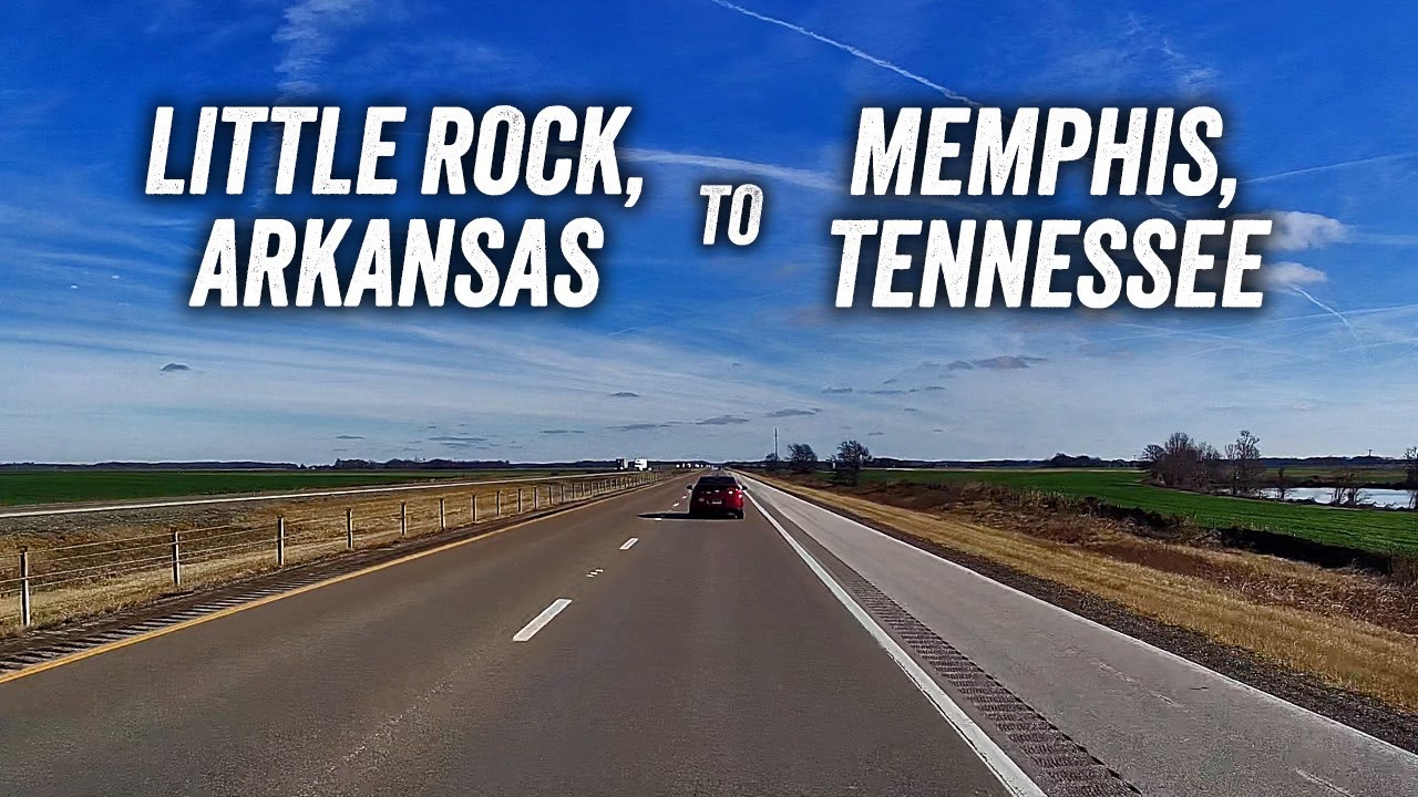 Freeway Drive from Little Rock, Arkansas to Memphis, Tennessee