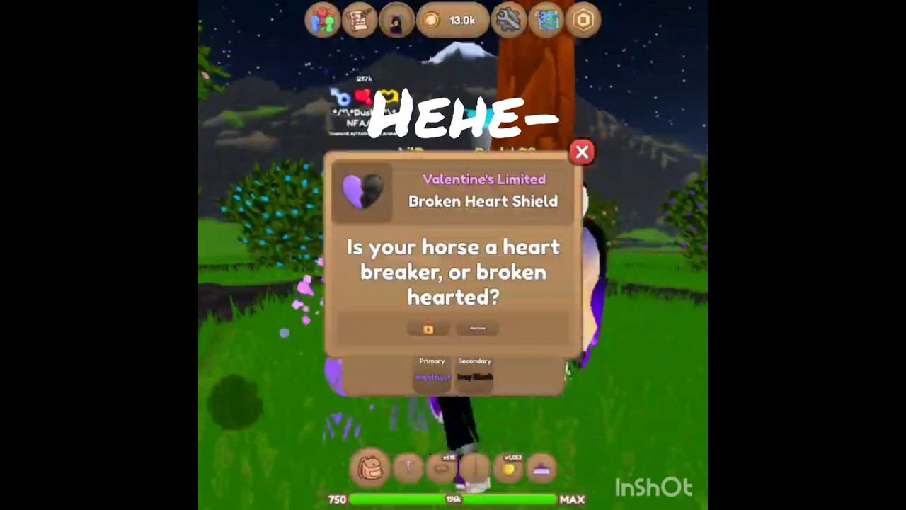 I GOT A  S H I E L D #horse #wildhorseislands #roblox #robloxshorts #gaming #game #trading #happy