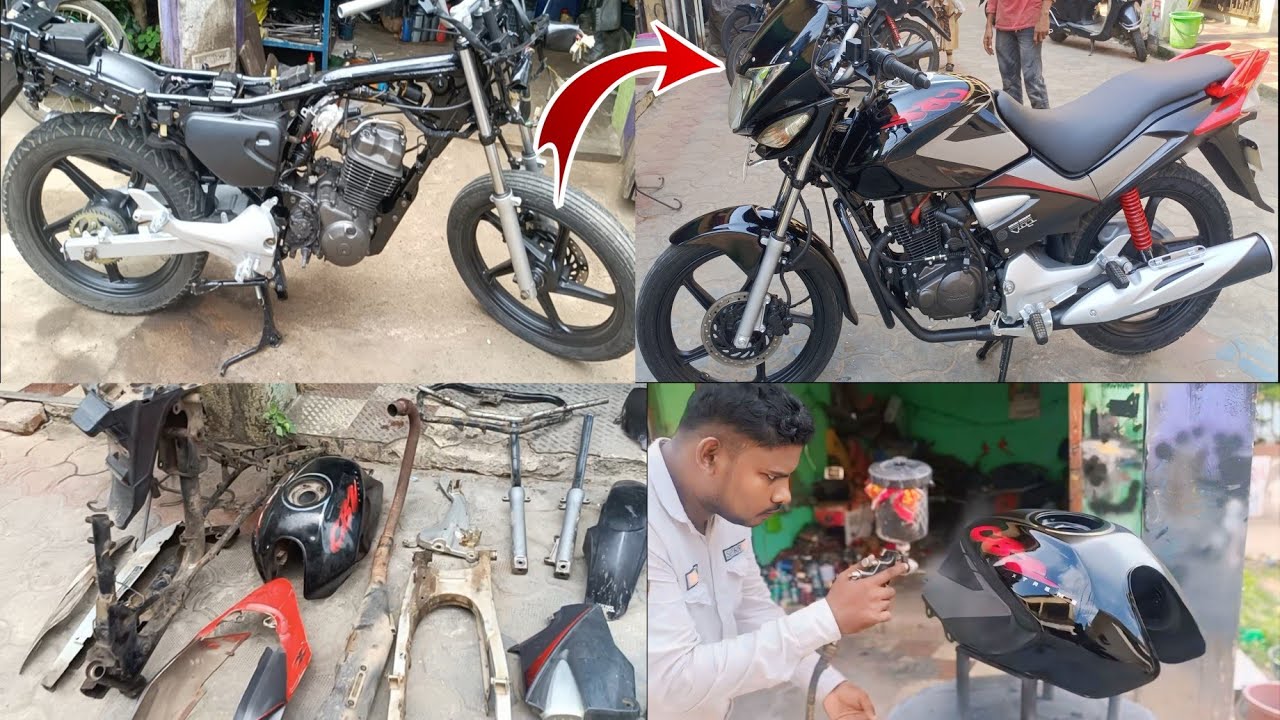 Hero Honda CBZ Xtream old Model Full Bike Colour ) Hero Honda CBZ Xtreme bike full Restoration.🏍️🔥