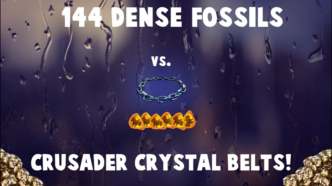 144x Dense Fossils vs. CRUSADER CRYSTAL BELTS! 🔥 (Path of Exile Crafting/Gambling)