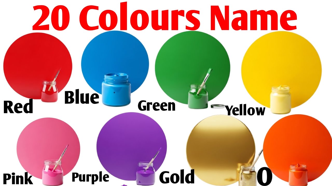 20 Colours Name English to Hindi | रंगों के नाम | Nursery LKG UKG Education Video | Colour Names