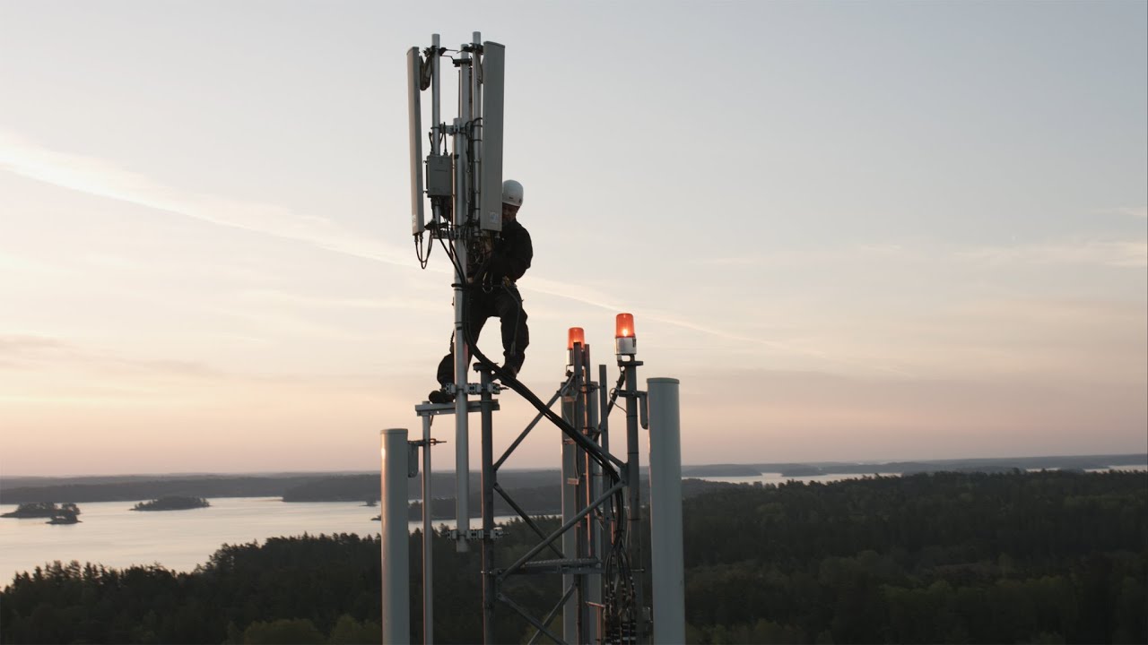1111. Telemast (Telecommunications mast) Drone Stock Footage Video